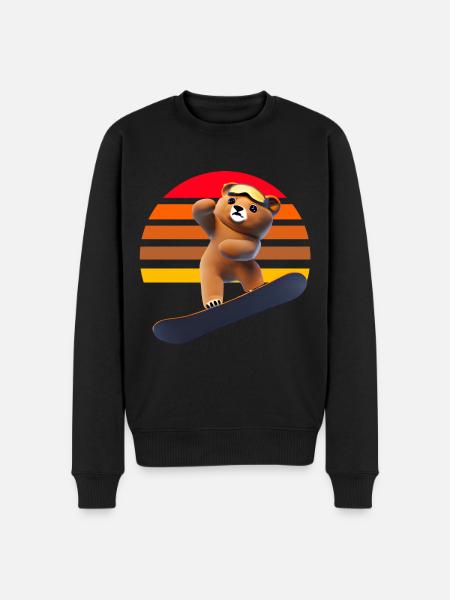 Snowboarding Bear - Pull Premium bio Homme - noir