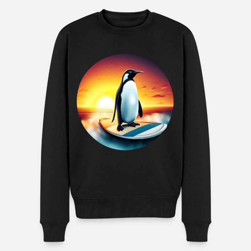 Penguin Surfer - Pull Premium bio Homme - noir