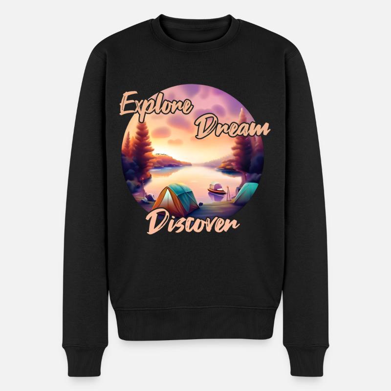 Camping Aventure Explorer Dream Discover - Pull Premium bio Homme - noir