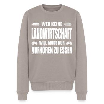 Bauerndemo Aufkleber Bauernprotest Landwirt Demo - Männer Premium Bio Pullover - Taupe - Vorne - Nico (187cm)