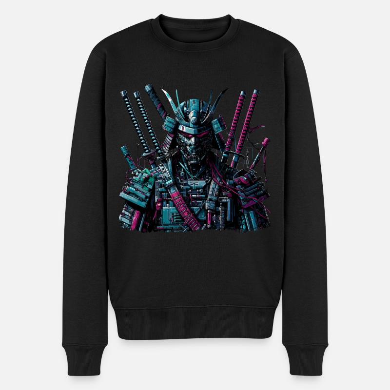Cyborg Samurai - Men's Premium Organic Jumper - black