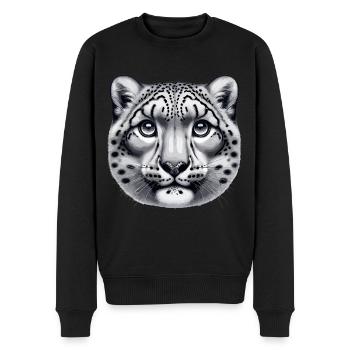 Schneeleopard Leopard Weißer Leopard - Männer Premium Bio Pullover - Schwarz - Vorne - Nico (187cm)