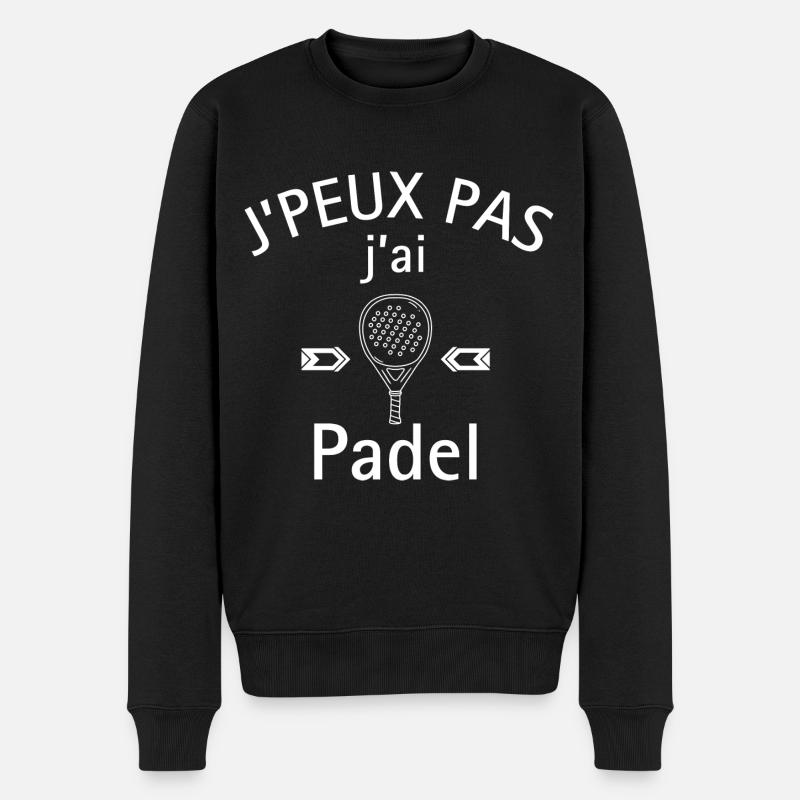 Ich kann nicht Padel haben - Männer Premium Bio Pullover - Schwarz