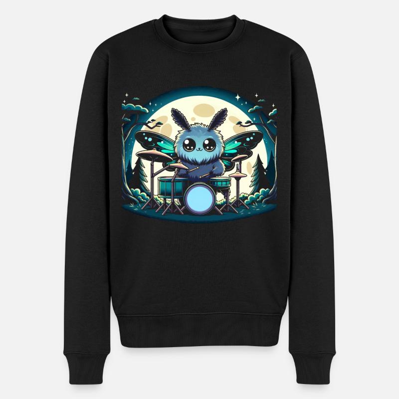 Mothman Point Pleasant Drummer Cryptid - Männer Premium Bio Pullover - Schwarz