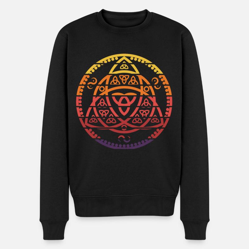 Vegvisir Futhark Runen, Viking Symbol, Vintage - Männer Premium Bio Pullover - Schwarz