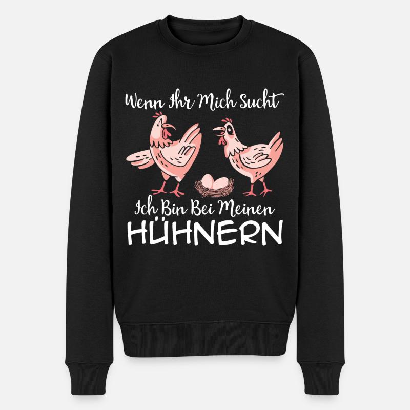 Hühnerflüsterer Huhn Hühnerhalter Hühner - Männer Premium Bio Pullover - Schwarz