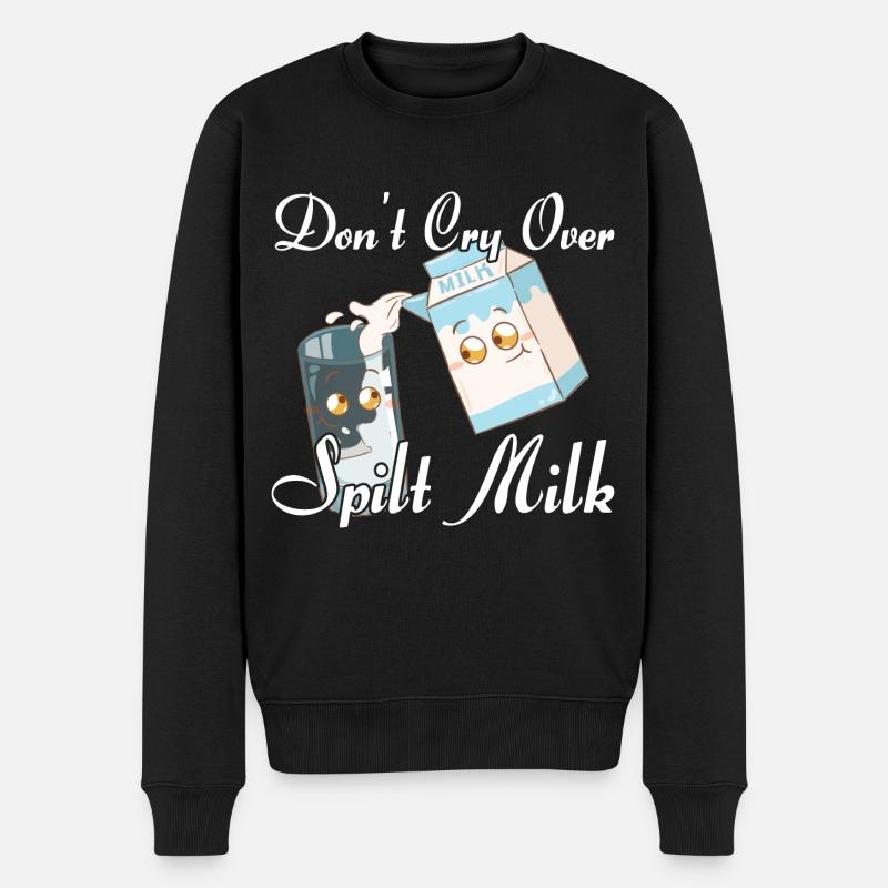 Milch Milchmann Milchtrinker - Männer Premium Bio Pullover - Schwarz