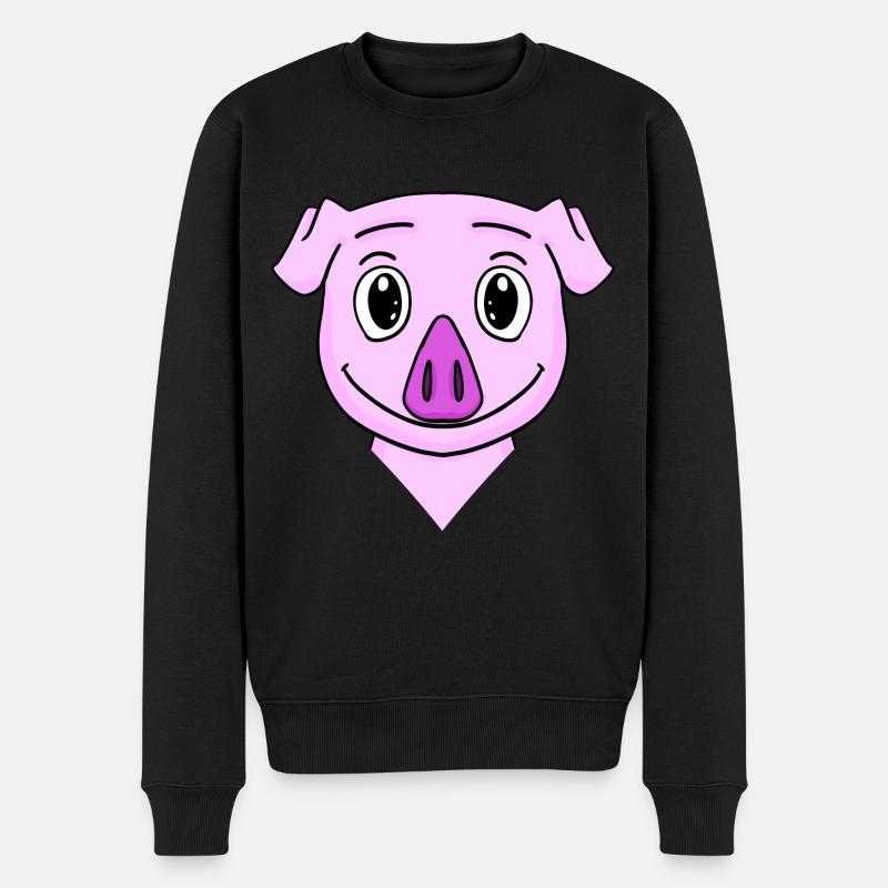 Schwein - Männer Premium Bio Pullover - Schwarz