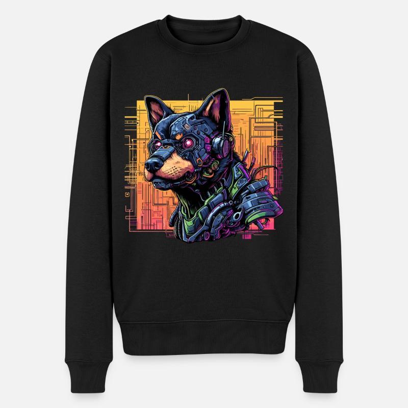 Chien cyborg - Pull Premium bio Homme - noir