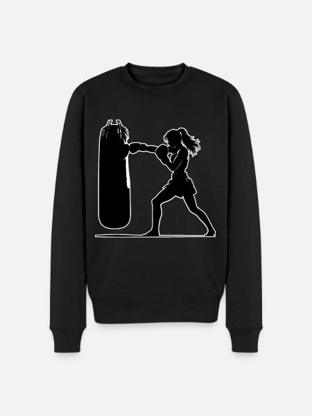 Muay Thai Mädchen - Männer Premium Bio Pullover - Schwarz
