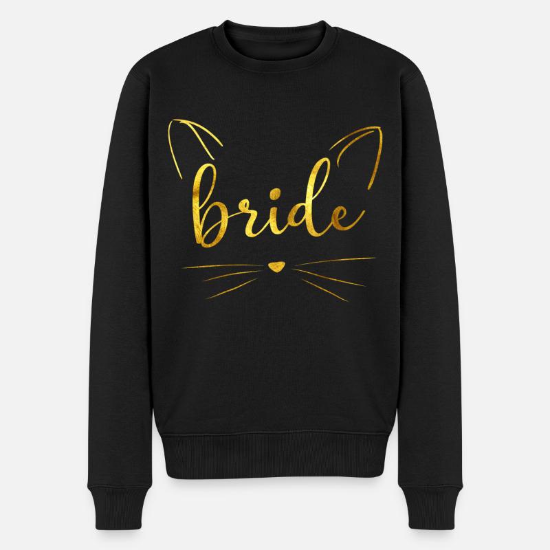 Braut Katze - Männer Premium Bio Pullover - Schwarz
