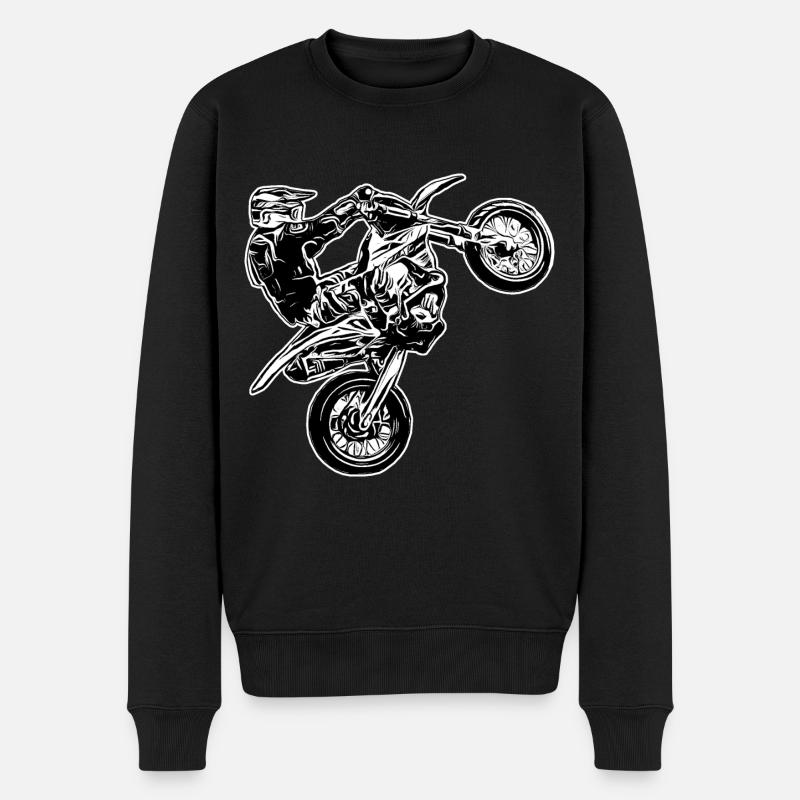 Supermoto / Supermotard / Supermoto Wheelie Biker - Pull Premium bio Homme - noir
