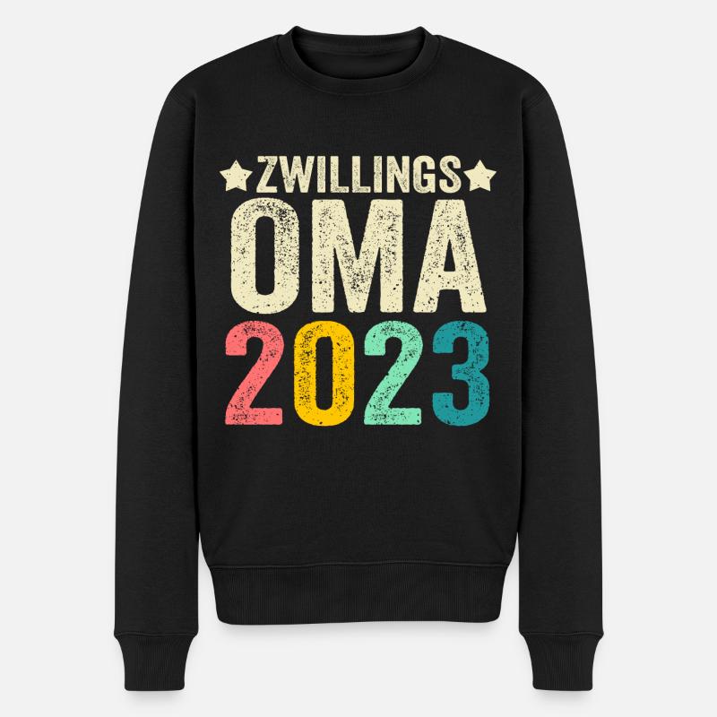 Großmutter 2023 Schwanger Werdende Oma - Männer Premium Bio Pullover - Schwarz