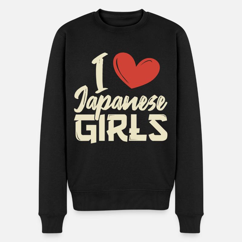 J’aime les filles japonaises - Pull Premium bio Homme - noir