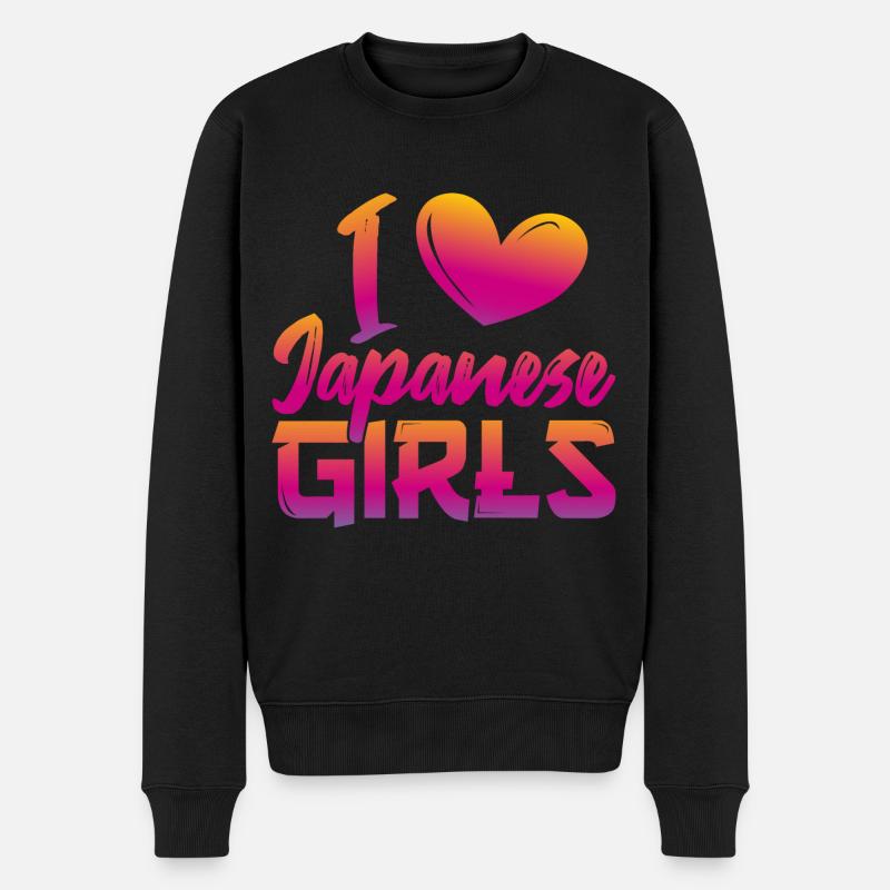 J’aime les filles japonaises - Pull Premium bio Homme - noir