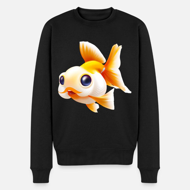 Goldfisch - Männer Premium Bio Pullover - Schwarz