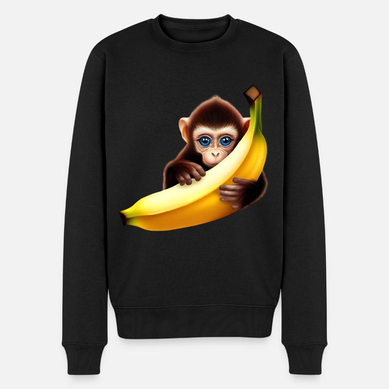 Banane à cache-cache de singe - Pull Premium bio Homme - noir