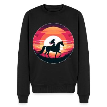 Fille de cheval arabe - Pull Premium bio Homme - noir - Devant - Nico (187cm)