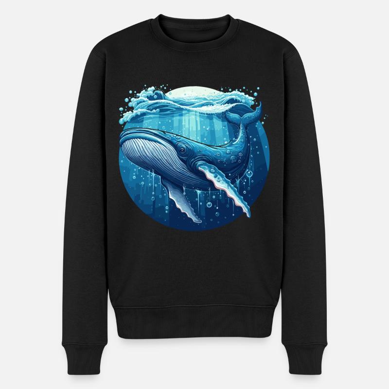 Baleine bleue - Pull Premium bio Homme - noir