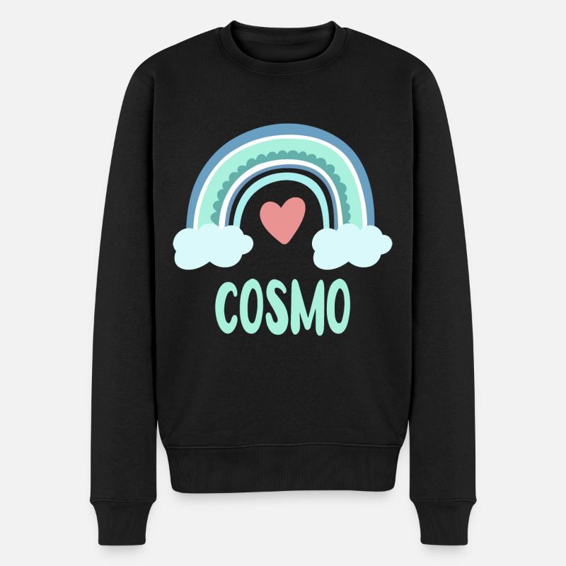 Cosmo Name Regenbogen Baby - Männer Premium Bio Pullover - Schwarz