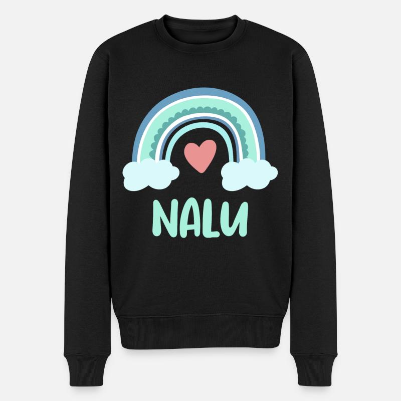 Nalu Name Regenbogen Baby - Männer Premium Bio Pullover - Schwarz
