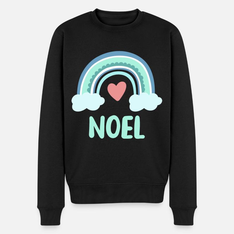 Noel Name Regenbogen Baby - Männer Premium Bio Pullover - Schwarz