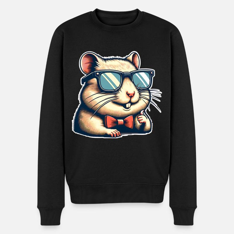 Hamster - Männer Premium Bio Pullover - Schwarz
