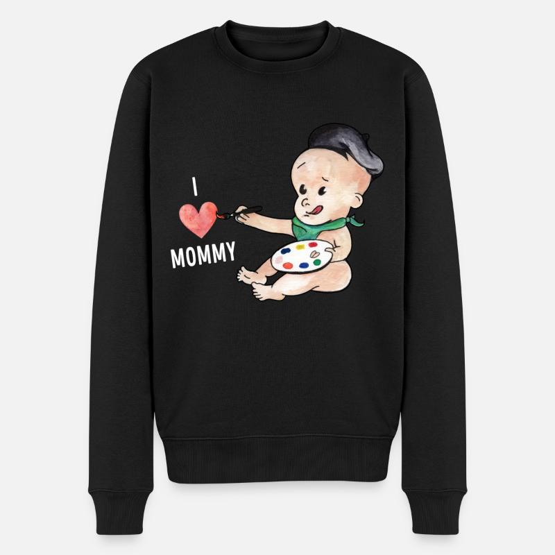 J'aime ma maman peintre bébé - Pull Premium bio Homme - noir