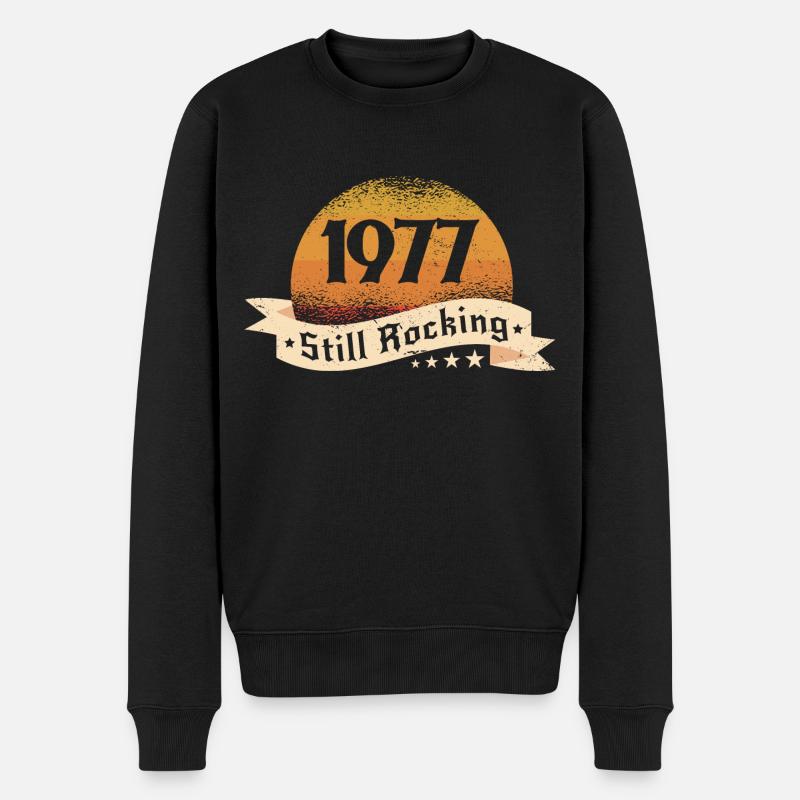 1977 - Männer Premium Bio Pullover - Schwarz