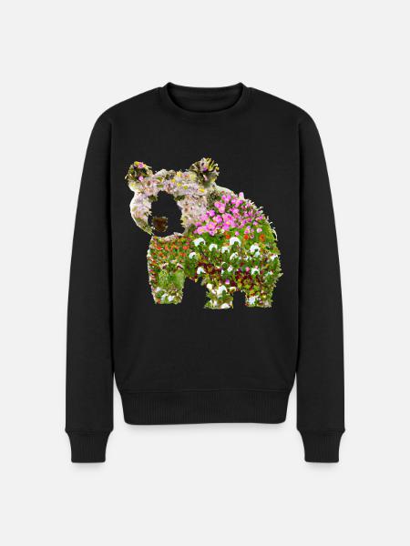 Flower Bear Bear Flowers - Men's Premium Organic Jumper - black