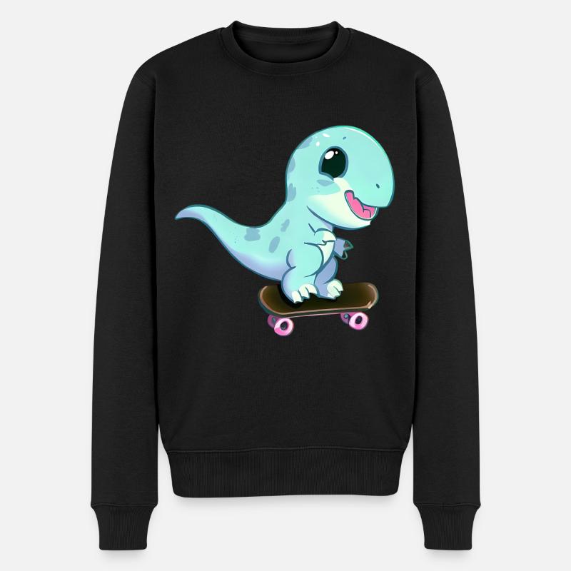 Skateboard Dinosaur - Pull Premium bio Homme - noir