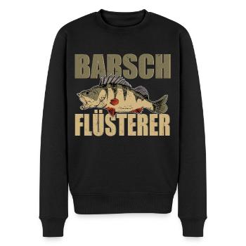 Barsch Flüsterer Barsche Angeln Kretzer Angler - Männer Premium Bio Pullover - Schwarz - Vorne - Nico (187cm)