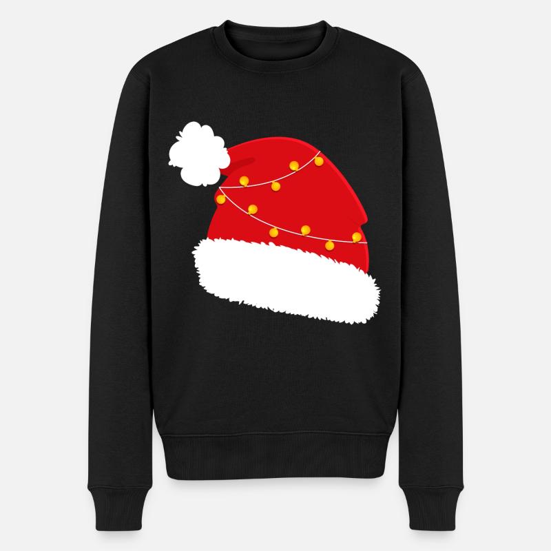 Nikolaus Mütze - Männer Premium Bio Pullover - Schwarz