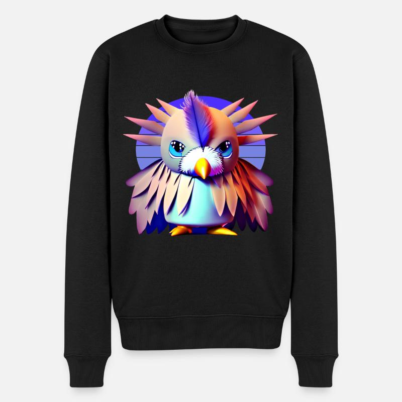 Oiseau polygonal - Pull Premium bio Homme - noir