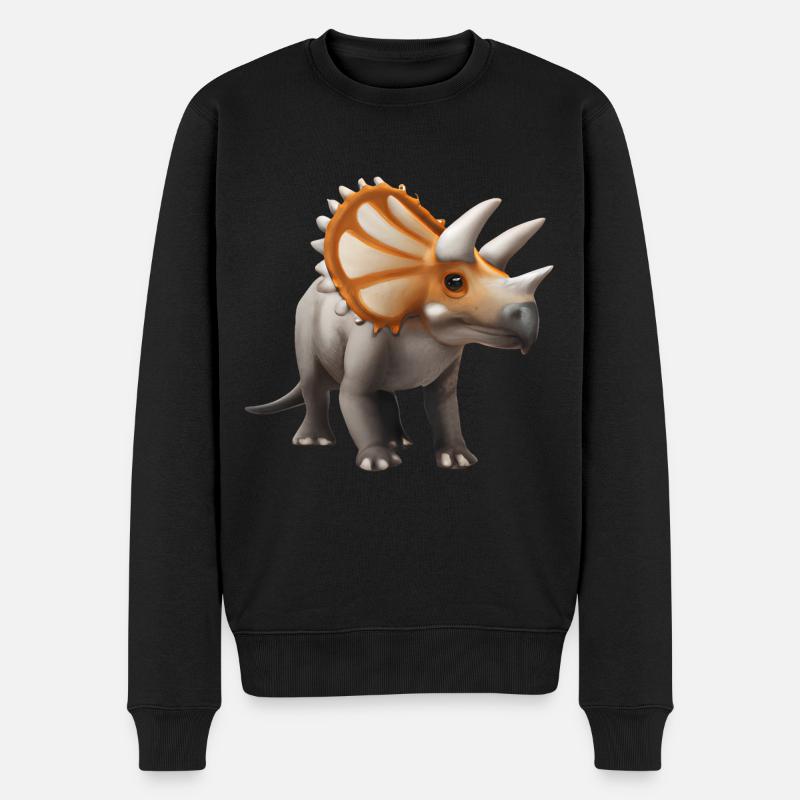 Illustration de dinosaure Triceratops - Pull Premium bio Homme - noir