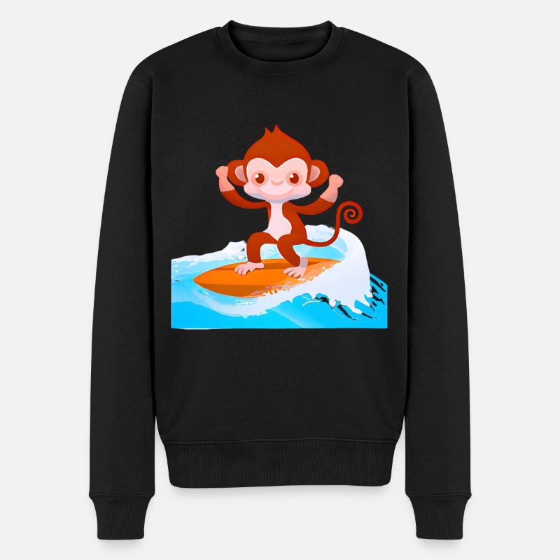 Singe Surfeur - Pull Premium bio Homme - noir
