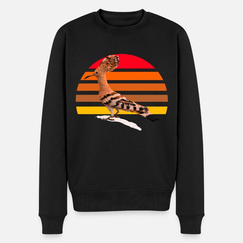 Wiedehopf Vogel Illustration - Männer Premium Bio Pullover - Schwarz