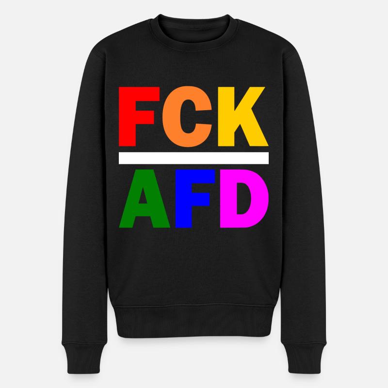 Fck afd - Männer Premium Bio Pullover - Schwarz