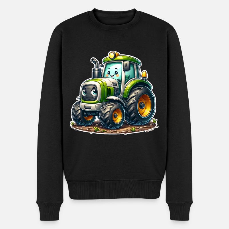 Traktor - Männer Premium Bio Pullover - Schwarz