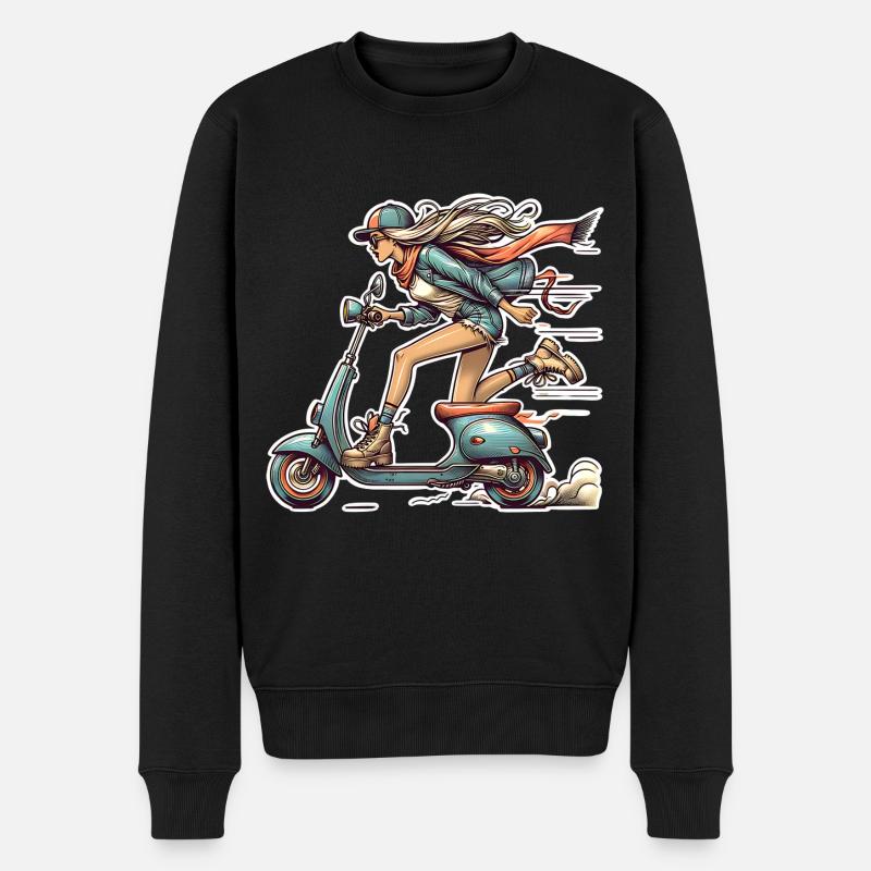 Scooter Cyclomoteur Scooter - Pull Premium bio Homme - noir