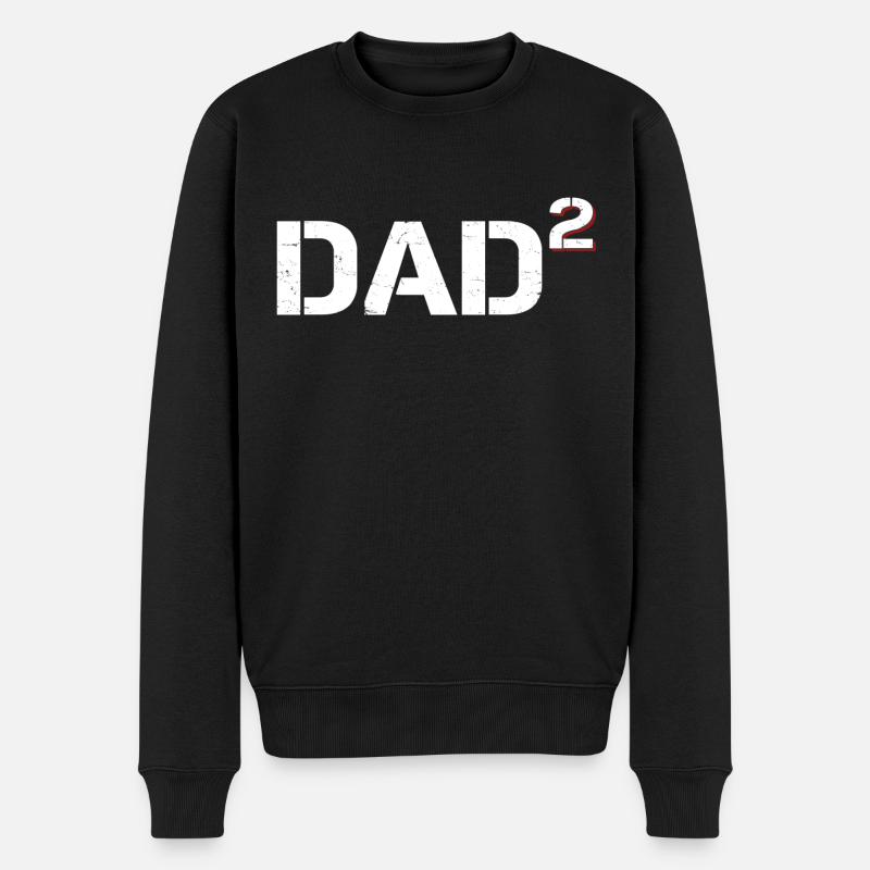 Papa - Deux enfants - Pull Premium bio Homme - noir