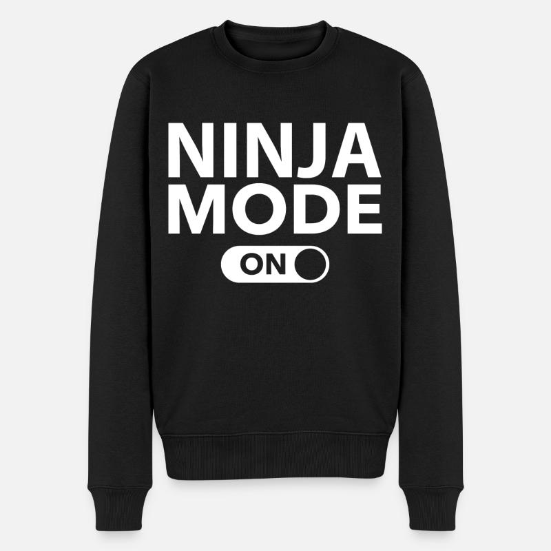 Ninja-Modus ein - Männer Premium Bio Pullover - Schwarz