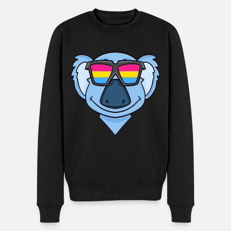 Pansexuell Koala - Koala mit Brille - Männer Premium Bio Pullover - Schwarz