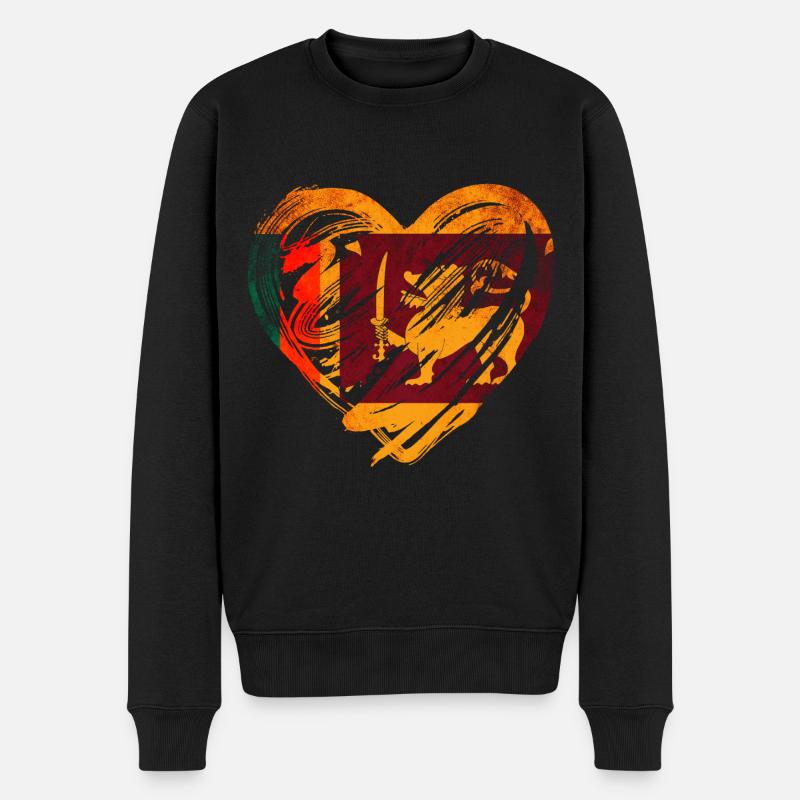 Sri Lanka Flagge - Männer Premium Bio Pullover - Schwarz