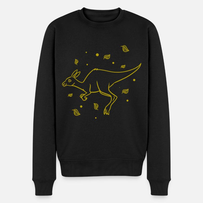 Känguru - Kangaroo - Australia - Outback - Männer Premium Bio Pullover - Schwarz
