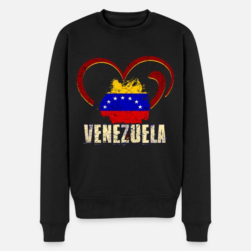 Drapeau Vénézuela - Pull Premium bio Homme - noir