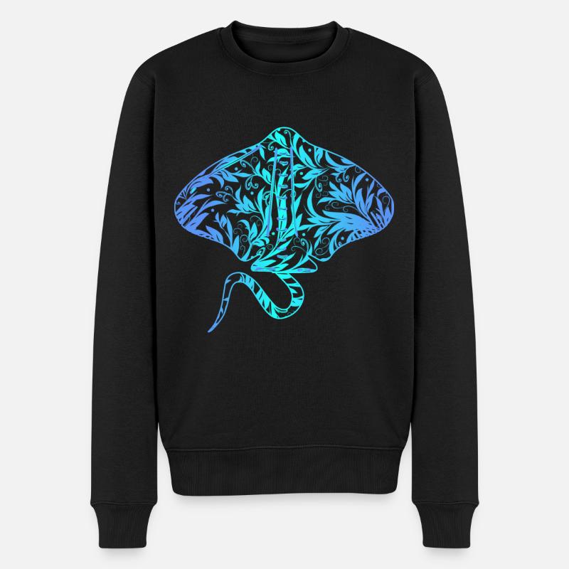 Mantarochen Hawaiianischer Mantarochen-liebhaber - Männer Premium Bio Pullover - Schwarz