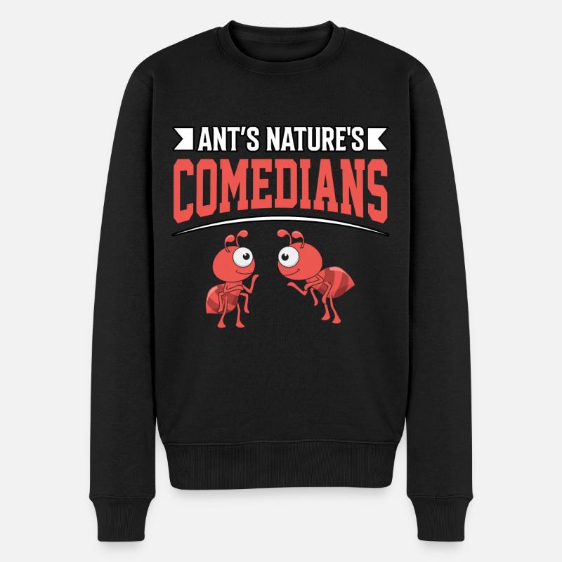 Ant's nature's comedians - Männer Premium Bio Pullover - Schwarz