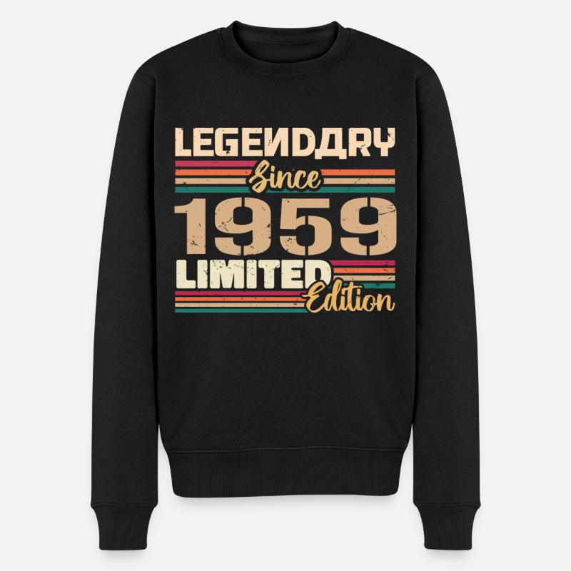 1959 Millésime 1959 Anniversaire Né En 1959 - Pull Premium bio Homme - noir