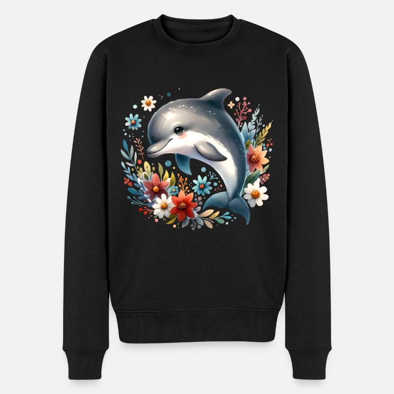 Dolphin - Men's Premium Organic Jumper - black